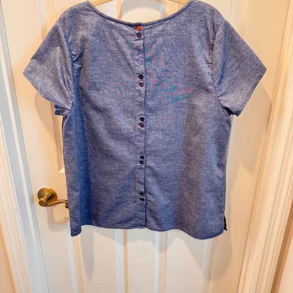 Woman's, Button Up Back, Blue Top, Size 16 - Picture 7 of 11
